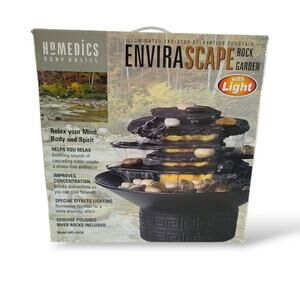 Homedics Envirascape Fountain Rock Garden Illuminated Tabletop WFL 2002 NEW